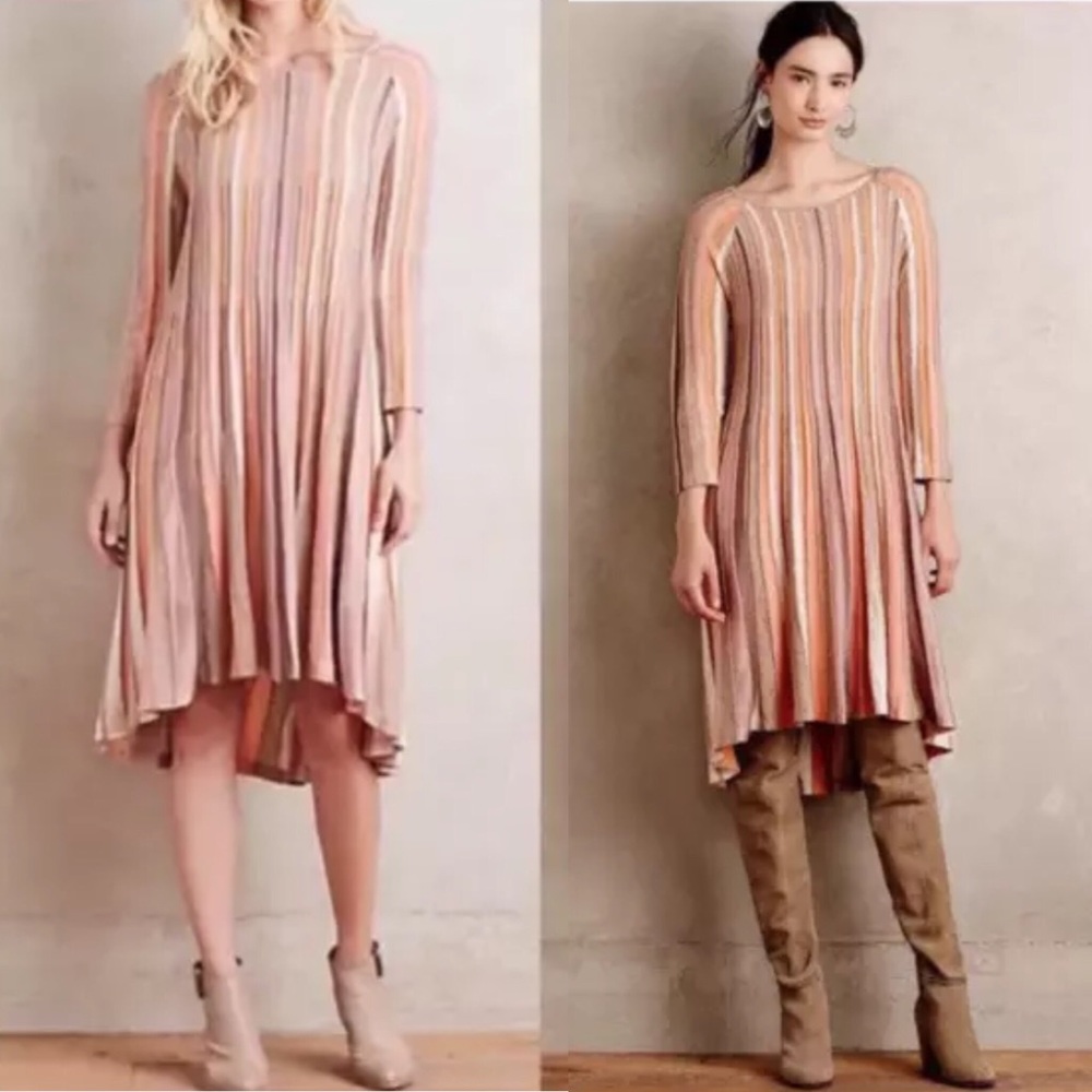 Anthropologie Moth Dress Nora Sweater Swing Stripe